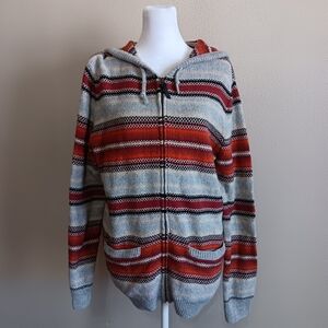 Pendleton Surf Skater Full Zip Boho Hoodie Hooded Stripe Sweater Size Small Mens